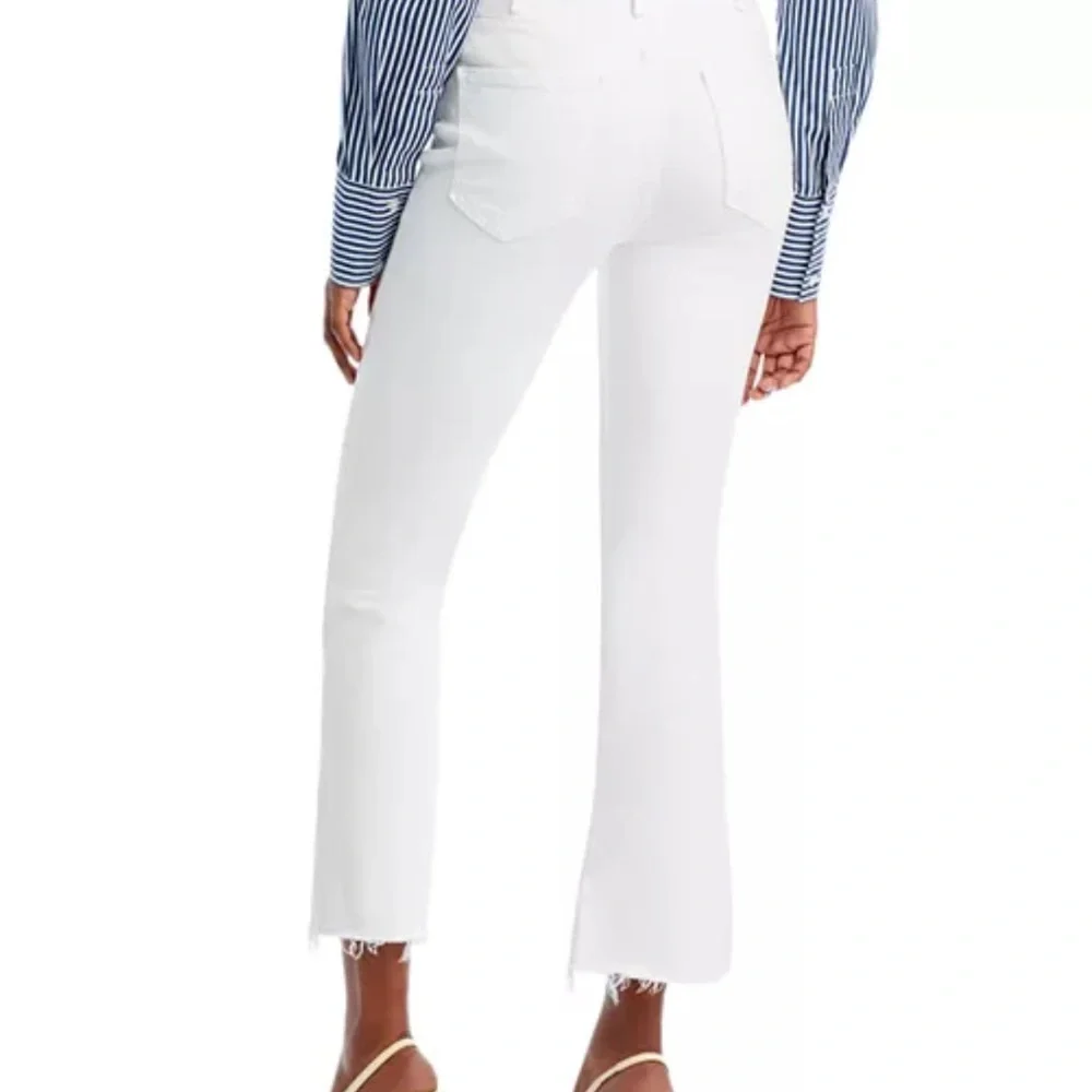 MOTHER The Hustler Ankle Fray White Jeans - Picture 4 of 10